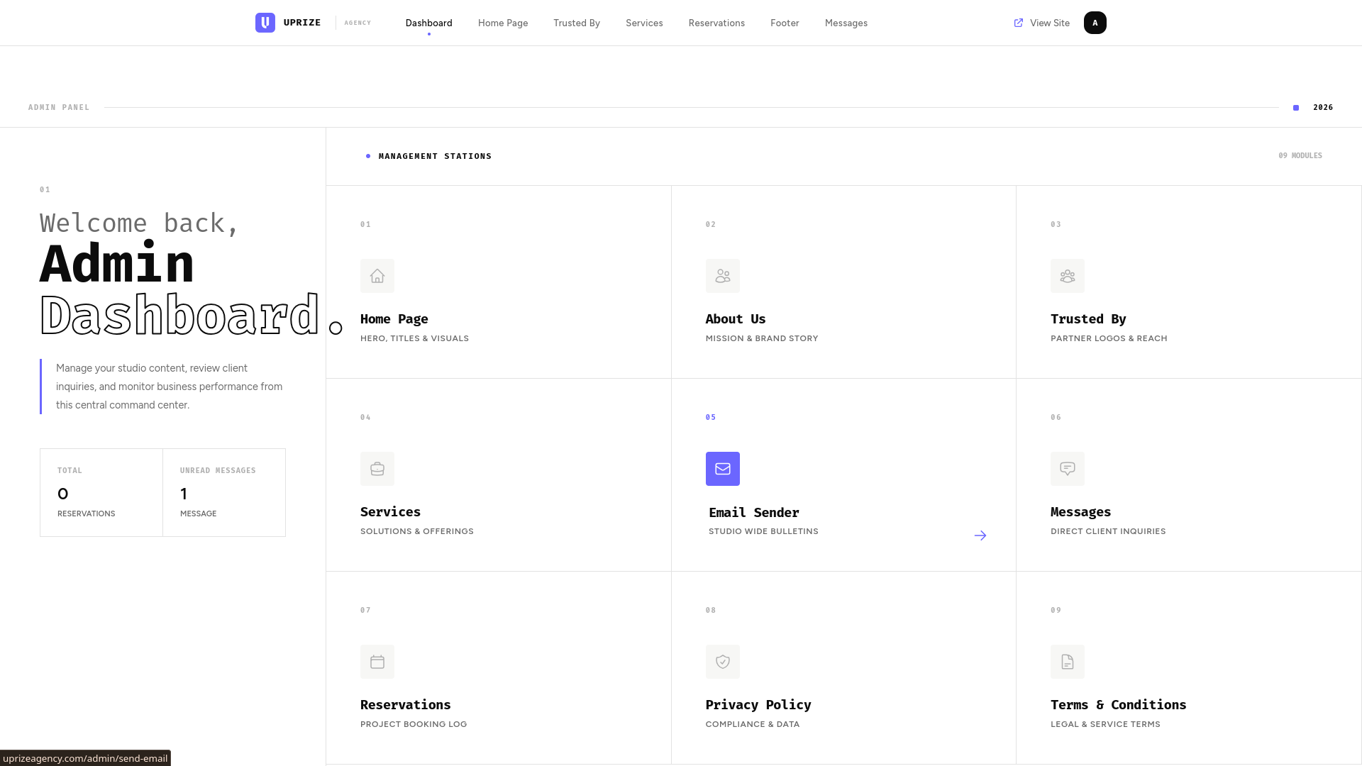 Uprize project screenshot